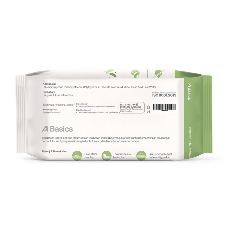 Tisu Basah Baby Hand and Mouth A Basics 50sheets