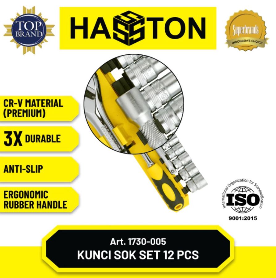 Hasston 1730-005 Kunci Sok Set 12 Pcs 1pack