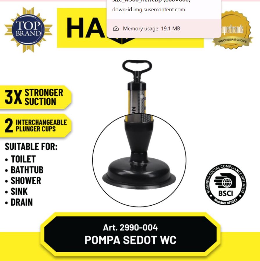 Hasston 2990-004 Pompa Penyedot WC