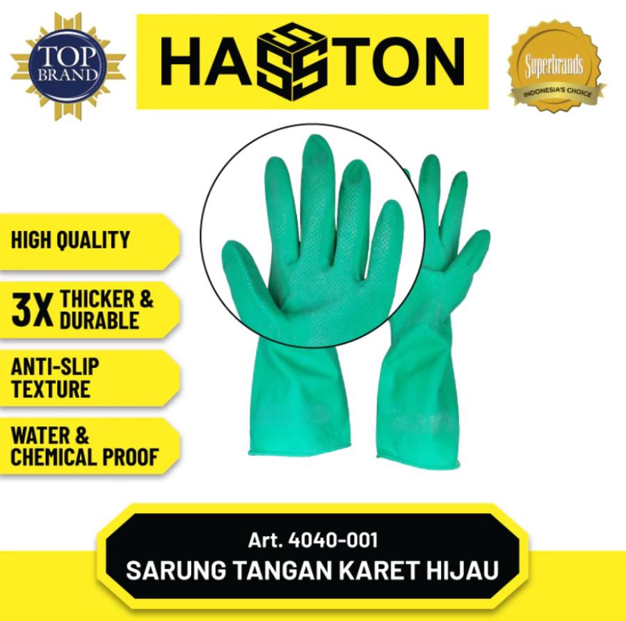 Hasston 4040-001 Hijau Sarung Tangan Karet