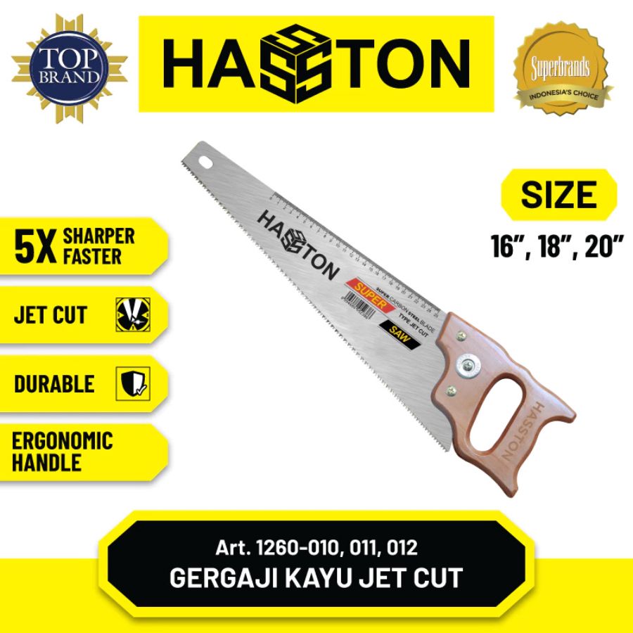 Hasston 1260 Gergaji Potong Kayu Pegangan Kayu 18 inch