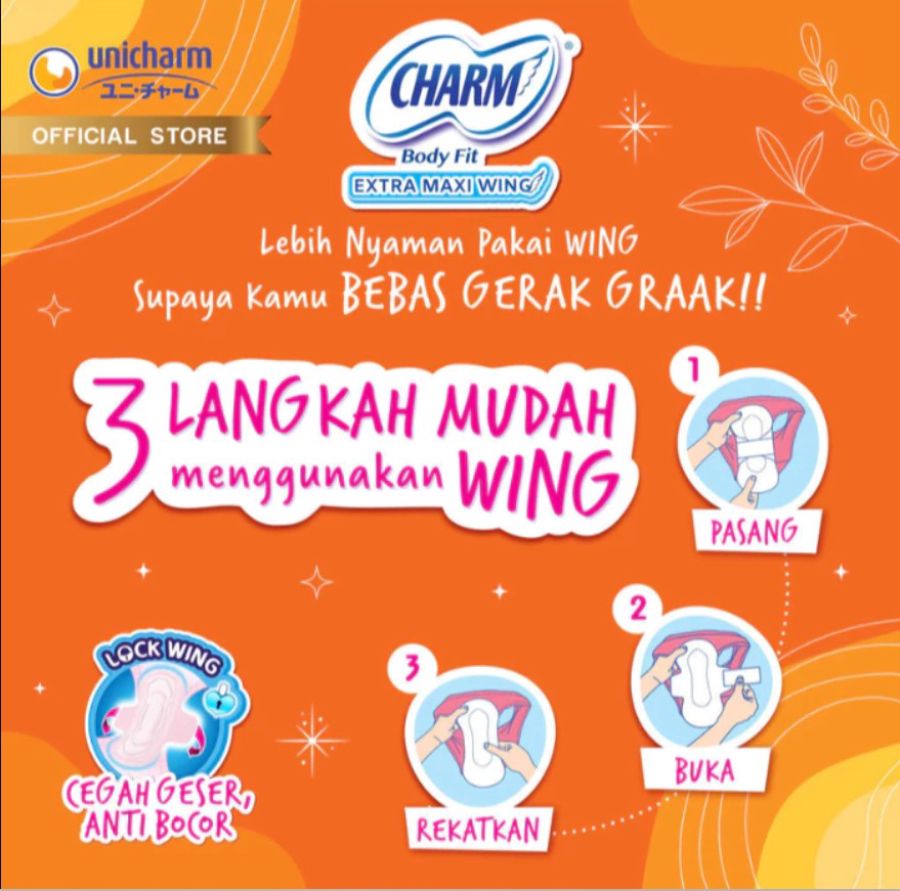 Charm Body Fit Extra Maxi Wing 23 cm Pembalut Kewanitaan 10pads
