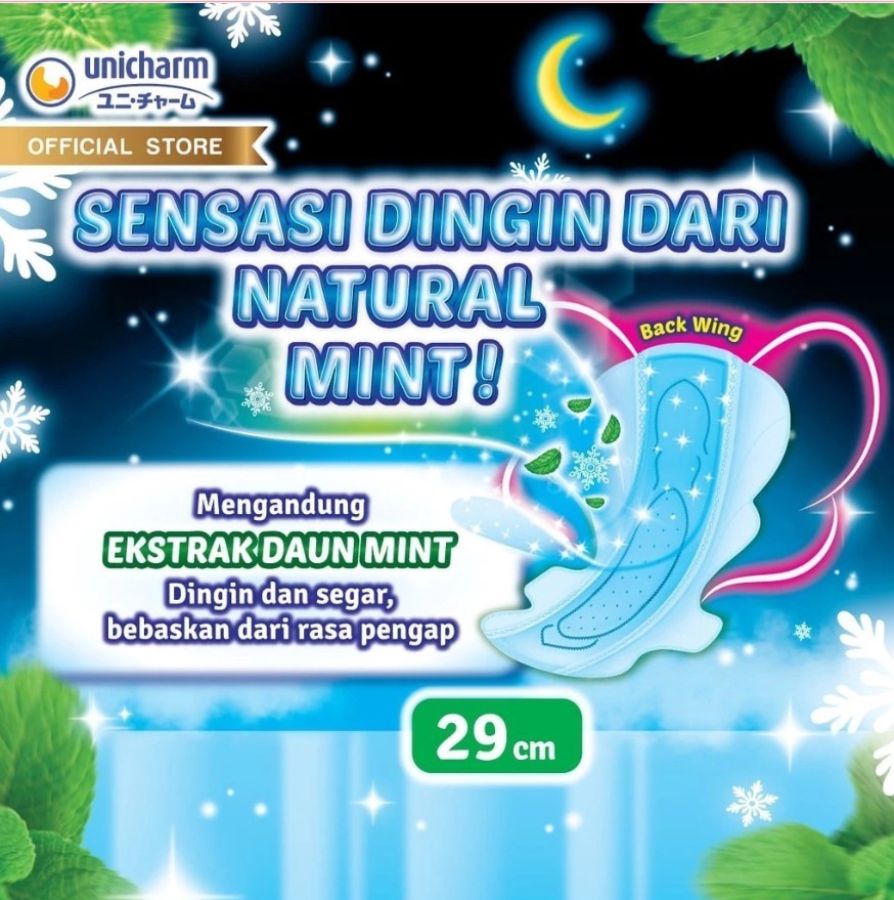 Charm Cooling Fresh Natural Mint 29 cm Pembalut Kewanitaan 10pads