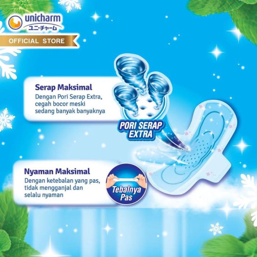 Charm Cooling Fresh Natural Mint Wing 35cm Pembalut Kewanitaan 8pads