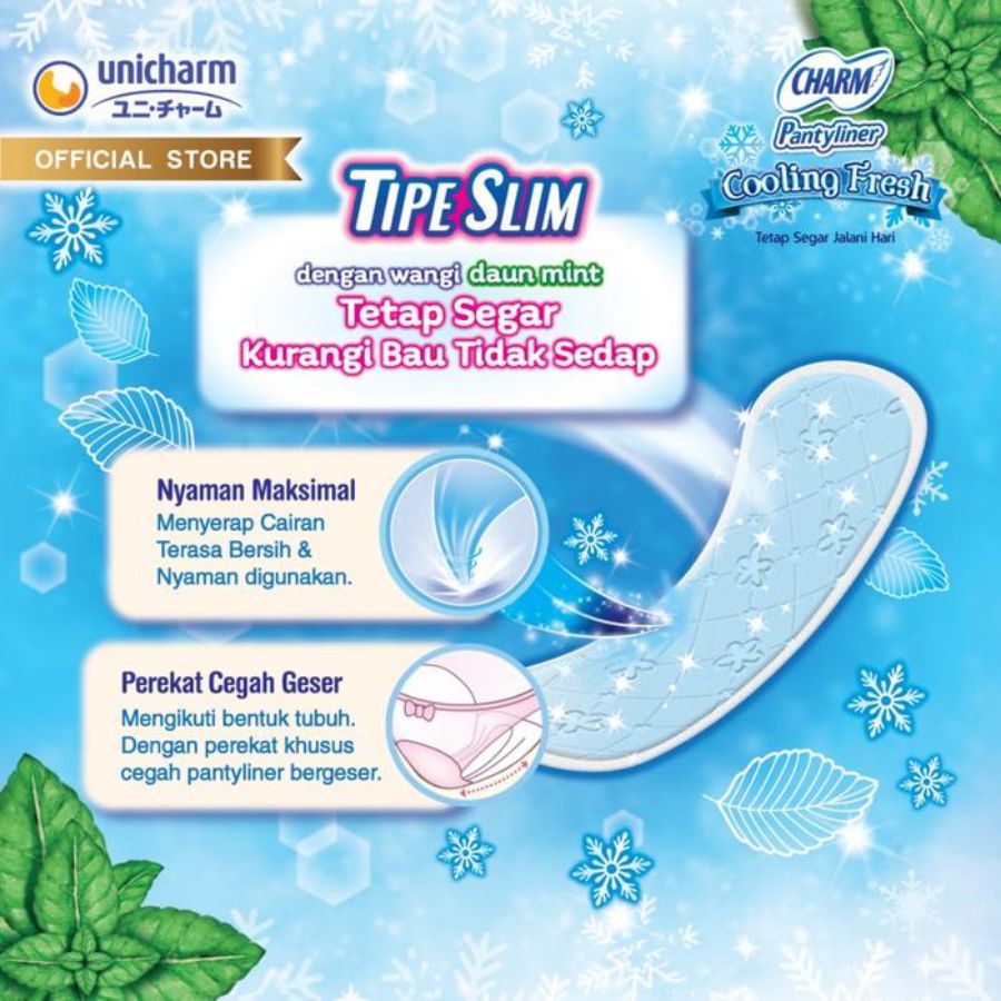 Charm Cooling Fresh Long & Wide 15,5 cm Pantyliner 28pads