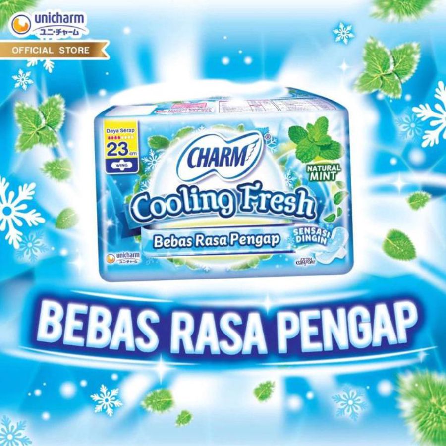 Charm Extra Comfort Cooling Fresh Wing 23cm Pembalut Wanita 15pcs