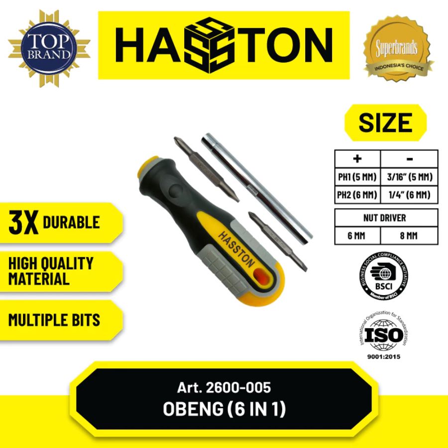 Hasston Screwdriver 2600 Obeng Multifungsi 6in1