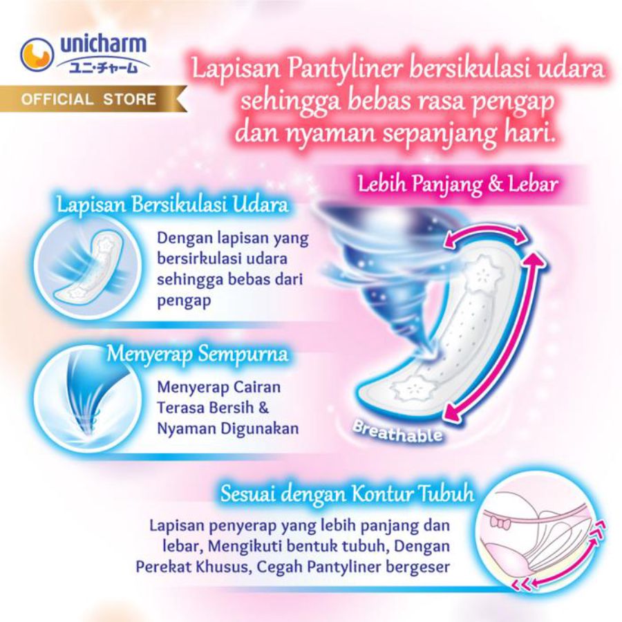 Charm Long & Wide Absorbent Fit Non Perfume 155mm Pantyliner 20pads
