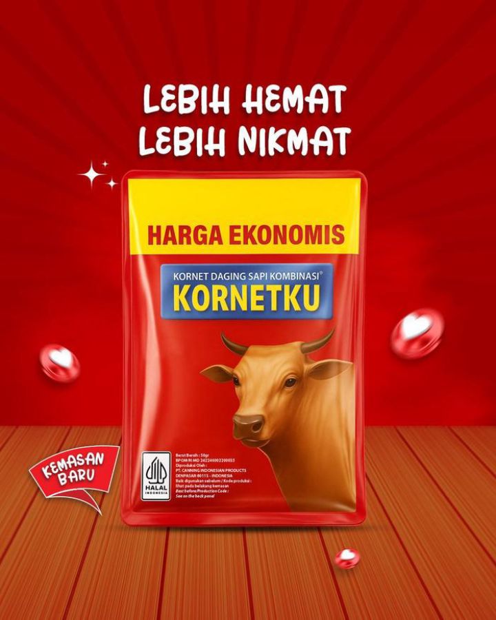 Kornetku Daging Sapi Kombinasi Rasa Mercon Sachet 50gram