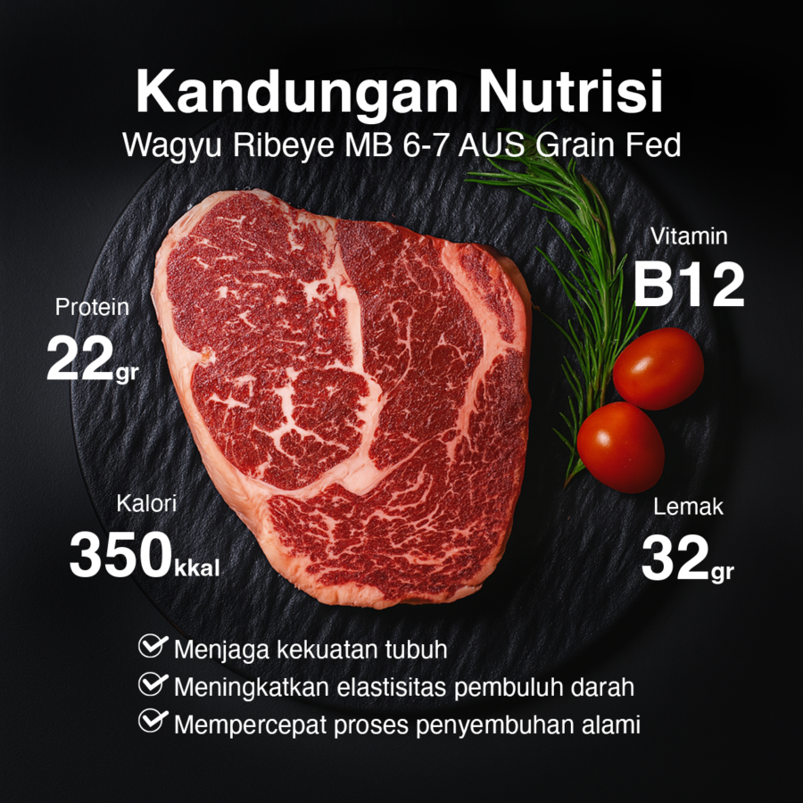 Wagyu Ribeye MB 6-7 AUS Grain Fed 200gram