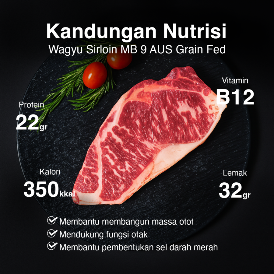 Wagyu Sirloin MB 9 AUS Grain Fed 200gram
