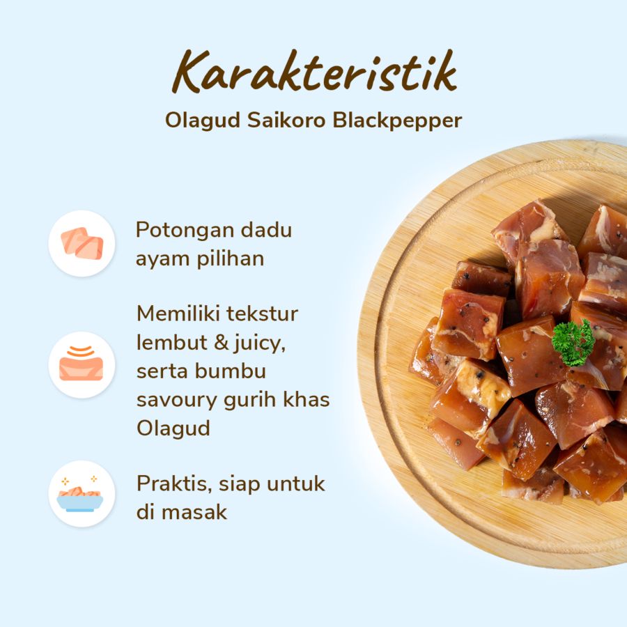 Olagud Chicken Saikoro Blackpepper 380gram