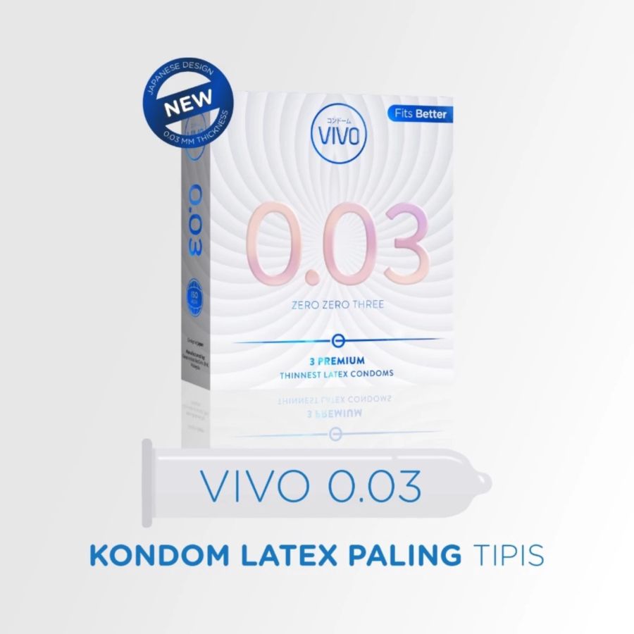 Vivo 0.03 Thinnest Premium Kondom Pria 3sachets