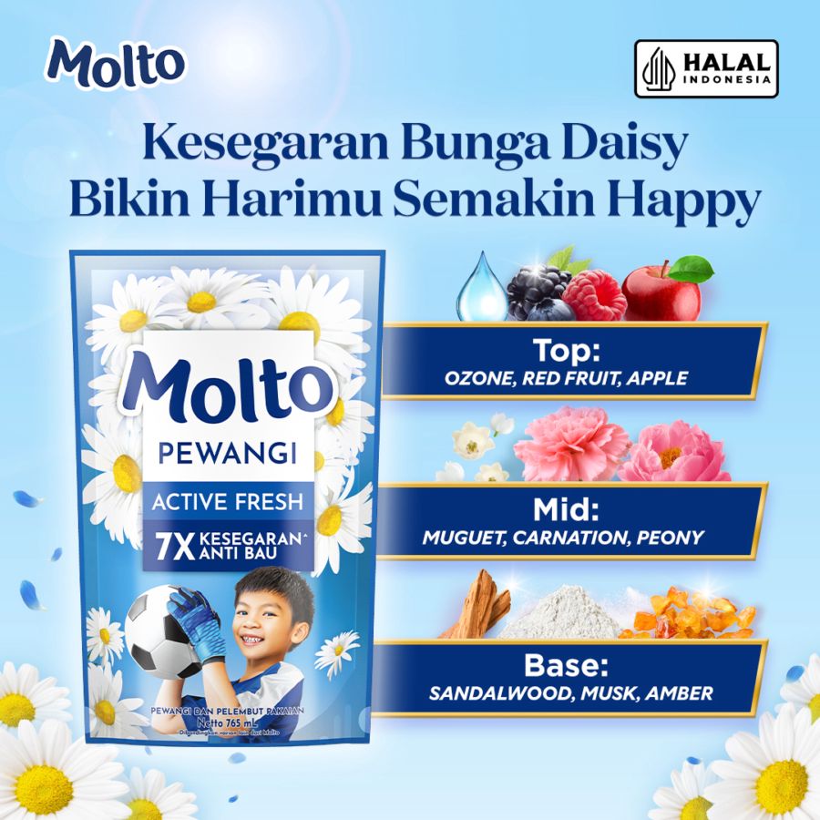 Bundle Isi 2 Molto Active Fresh Pewangi Pakaian 765 pcs 765ml