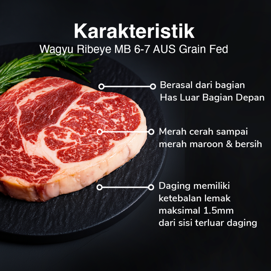 Wagyu Ribeye MB 6-7 AUS Grain Fed 200gram