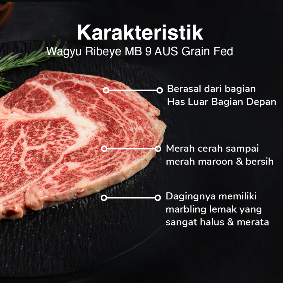 Wagyu Ribeye MB 9 AUS Grain Fed 200gram