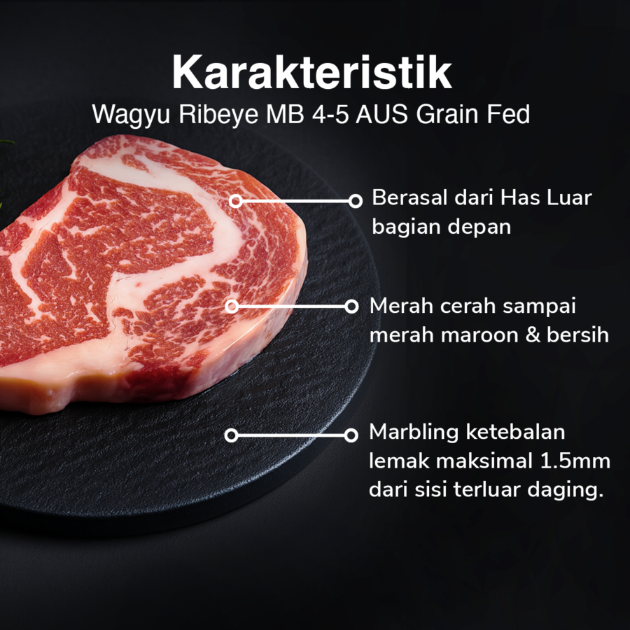 Wagyu Ribeye MB 4-5 AUS Grain Fed 200gram