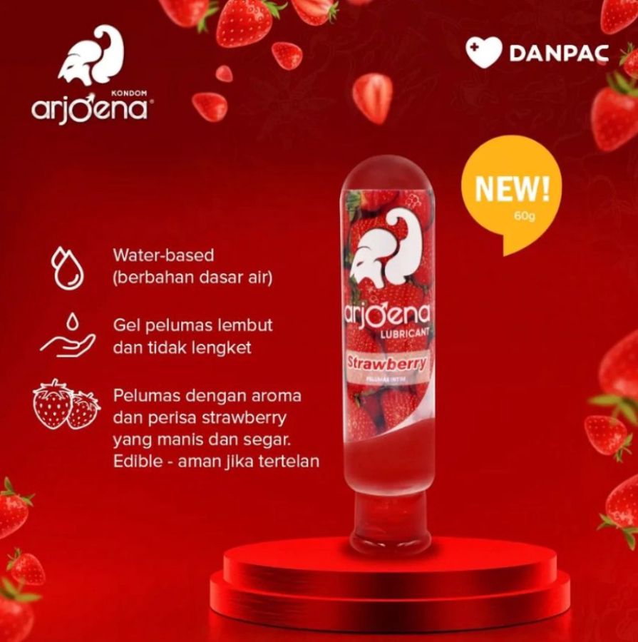 Arjoena Strawberry Lube Pelumas 60g 1bottle