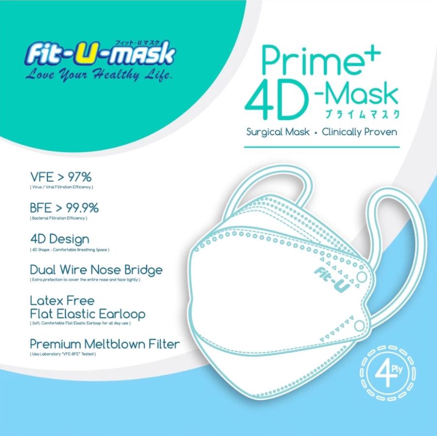 Fit-U Prime+ 4D 4 Ply Surgical Face Mask 20pcs