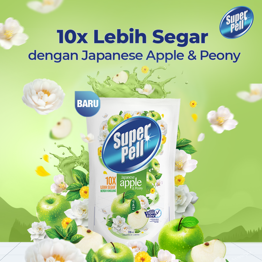 Bundle Isi 2 Superpell Japanese Apple & Peony Pembersih Lantai 760gram