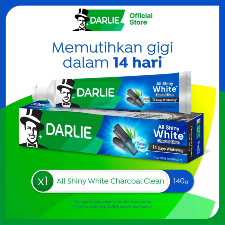 Darlie All Shiny White Charcoal Pasta Gigi Pemutih 140gram