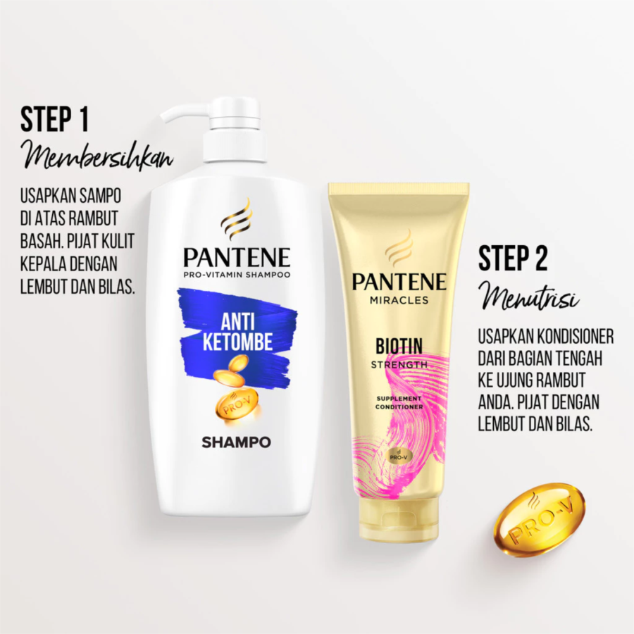 Pantene Pro V 2in1 Anti Ketombe & Perawatan Rambut Rontok Shampoo 990ml