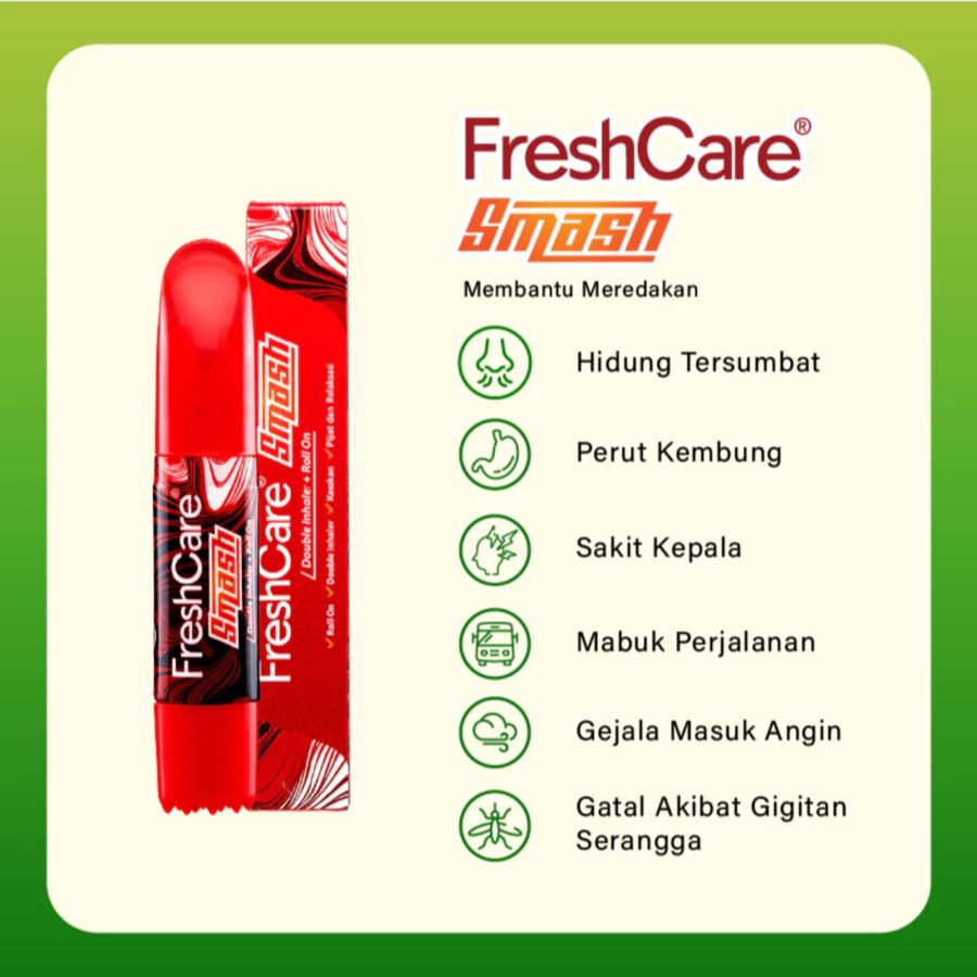 FreshCare Smash Double Inhaler + Minyak Angin Roll On 8ml