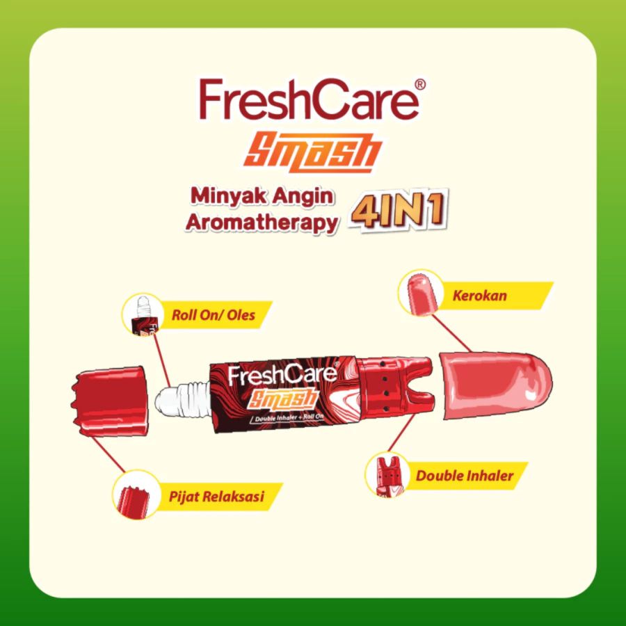 FreshCare Smash Double Inhaler + Minyak Angin Roll On 8ml