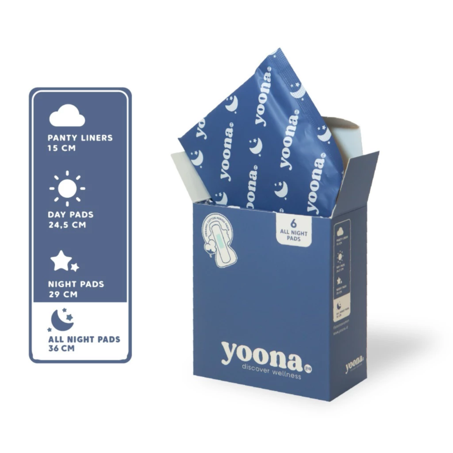 Yoona All Night Pad 36 cm Pembalut Kewanitaan 6pads