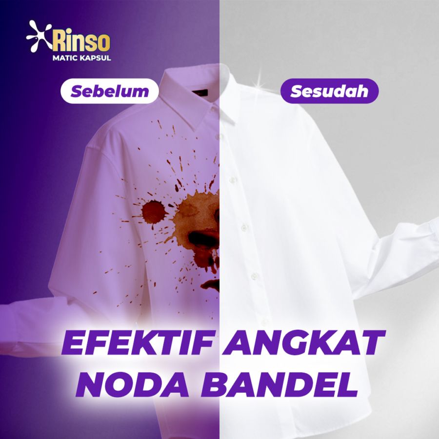 Rinso Kapsul Matic Lavender Fresh Deterjen Cair 18kapsul