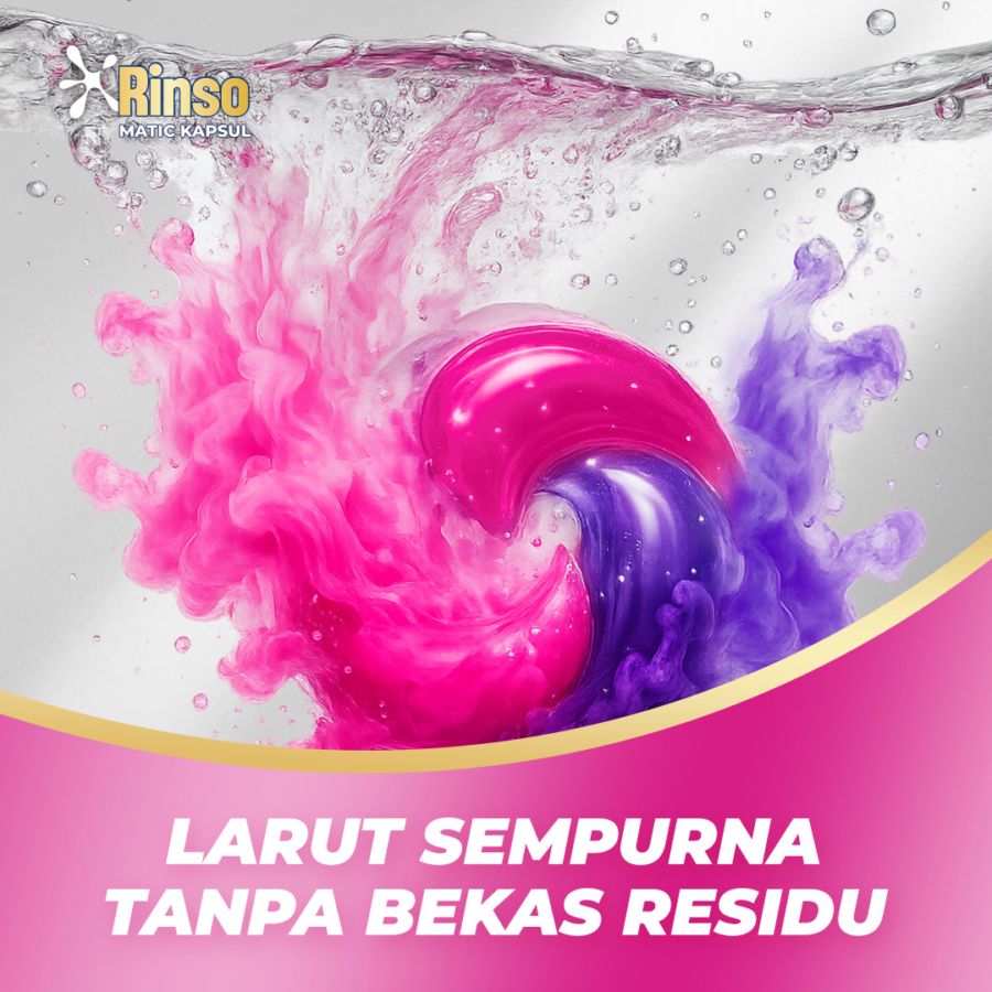 Rinso Kapsul Matic Sakura Bloom Deterjen Cair 18kapsul