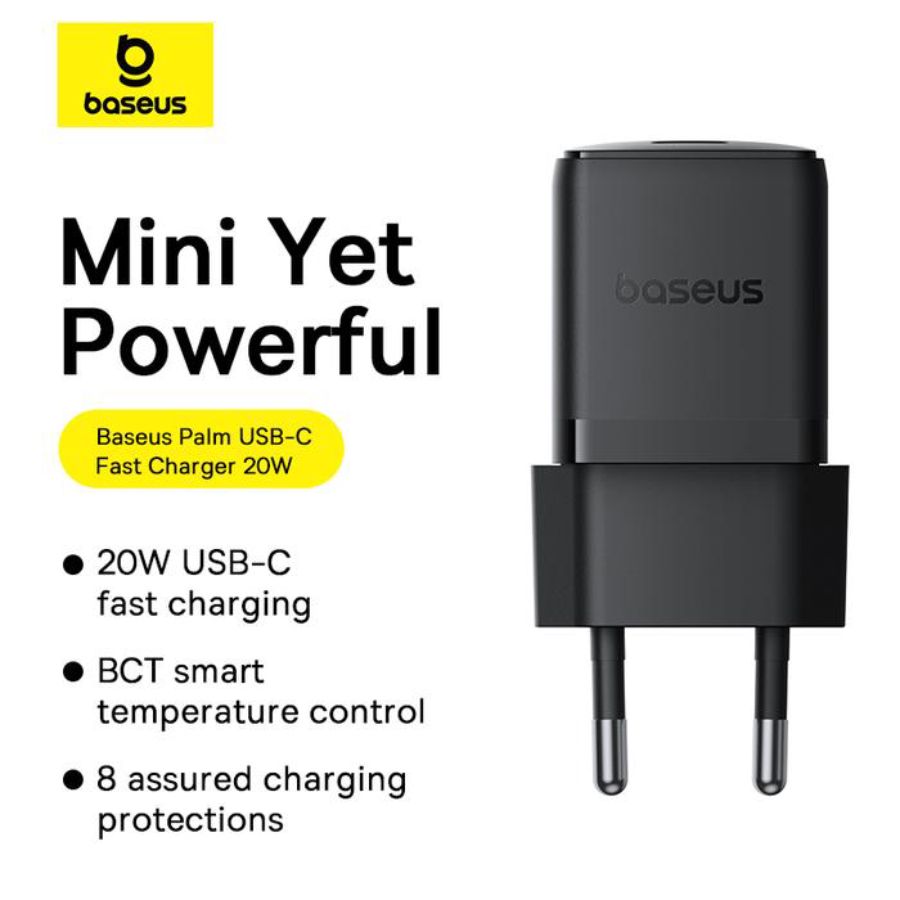  Baseus Palm Fast Charger C+U 30W EU Cluster Black