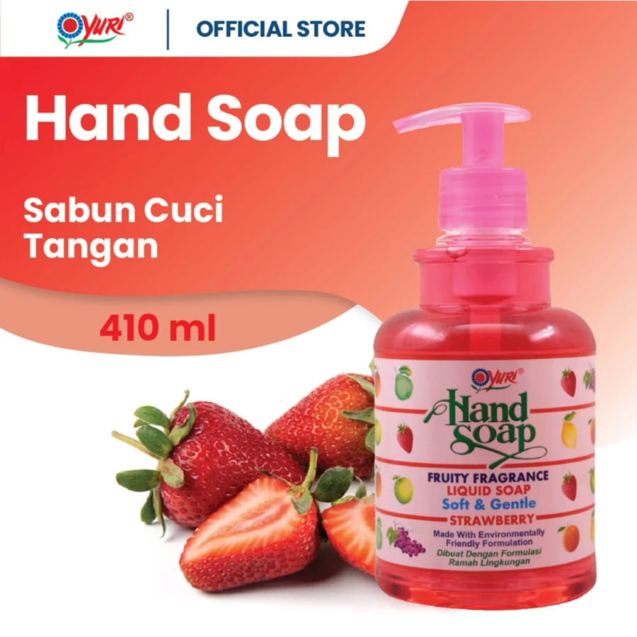 Yuri Strawberry Hand Soap Botol 410ml