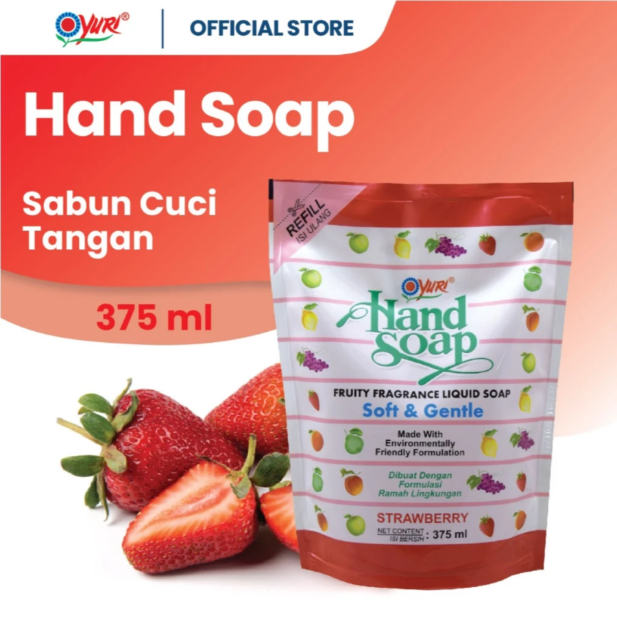 Yuri Strawberry Hand Soap Pouch 375ml
