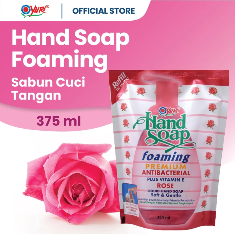 Yuri Rose Foaming Hand Soap Pouch 375ml