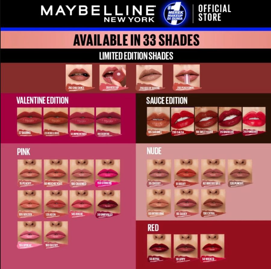 Maybelline Superstay Vinyl Ink Fair (Captivated, Lippy, Rogue) Lipcream Kit 1 pack