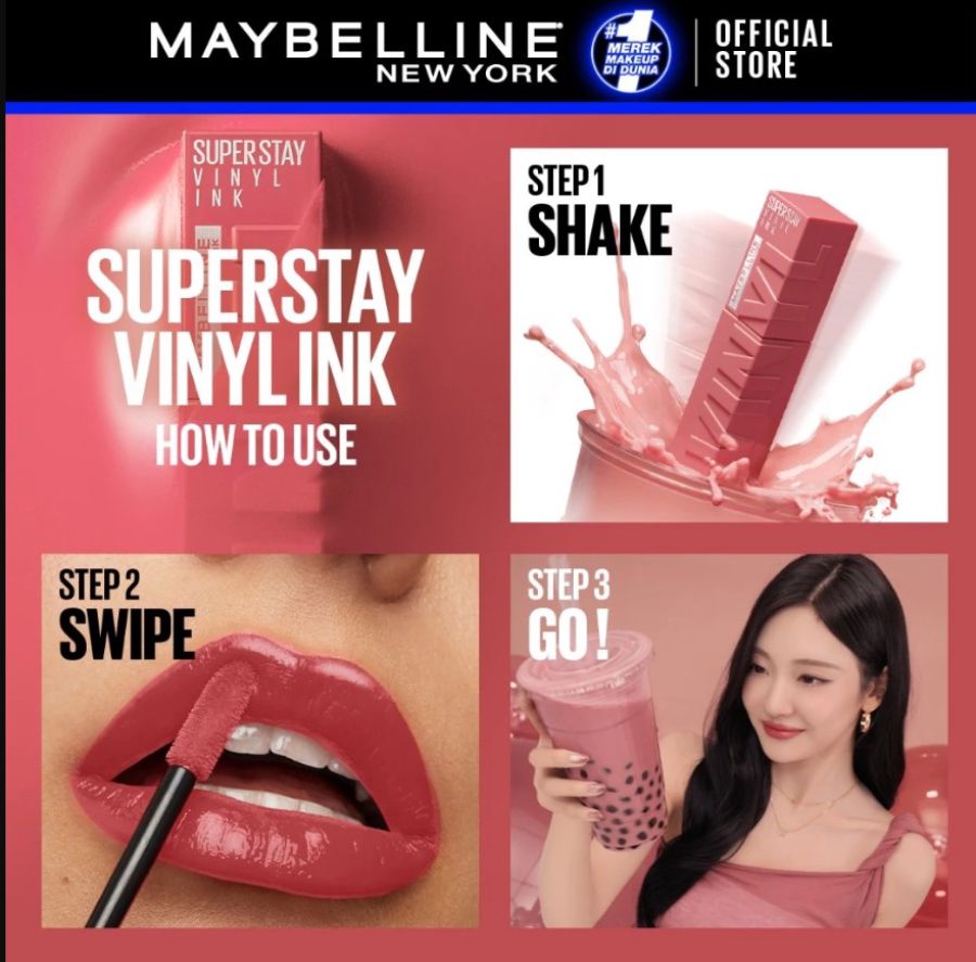Maybelline Superstay Vinyl Ink Fair (Captivated, Lippy, Rogue) Lipcream Kit 1 pack