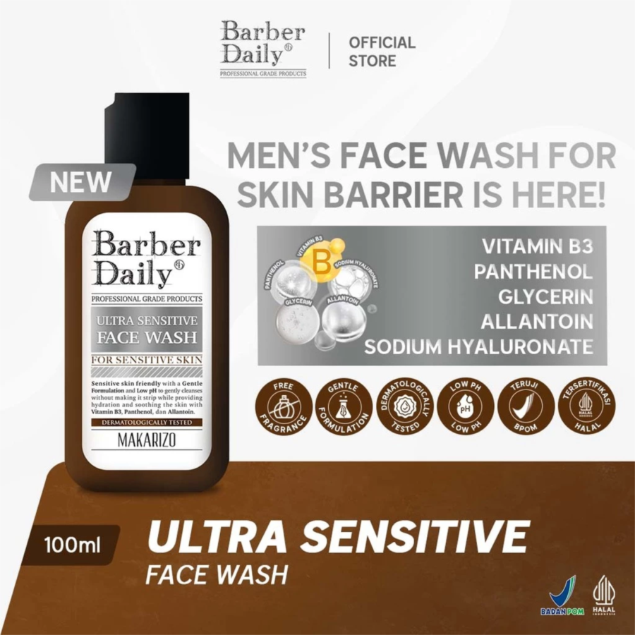 Barber Daily Ultra Sensitive Face Wash Bottle 100ml