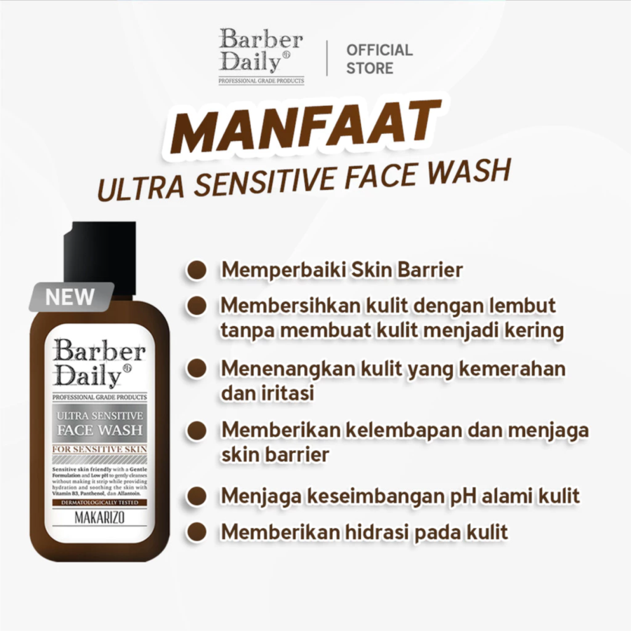 Barber Daily Ultra Sensitive Face Wash Bottle 100ml