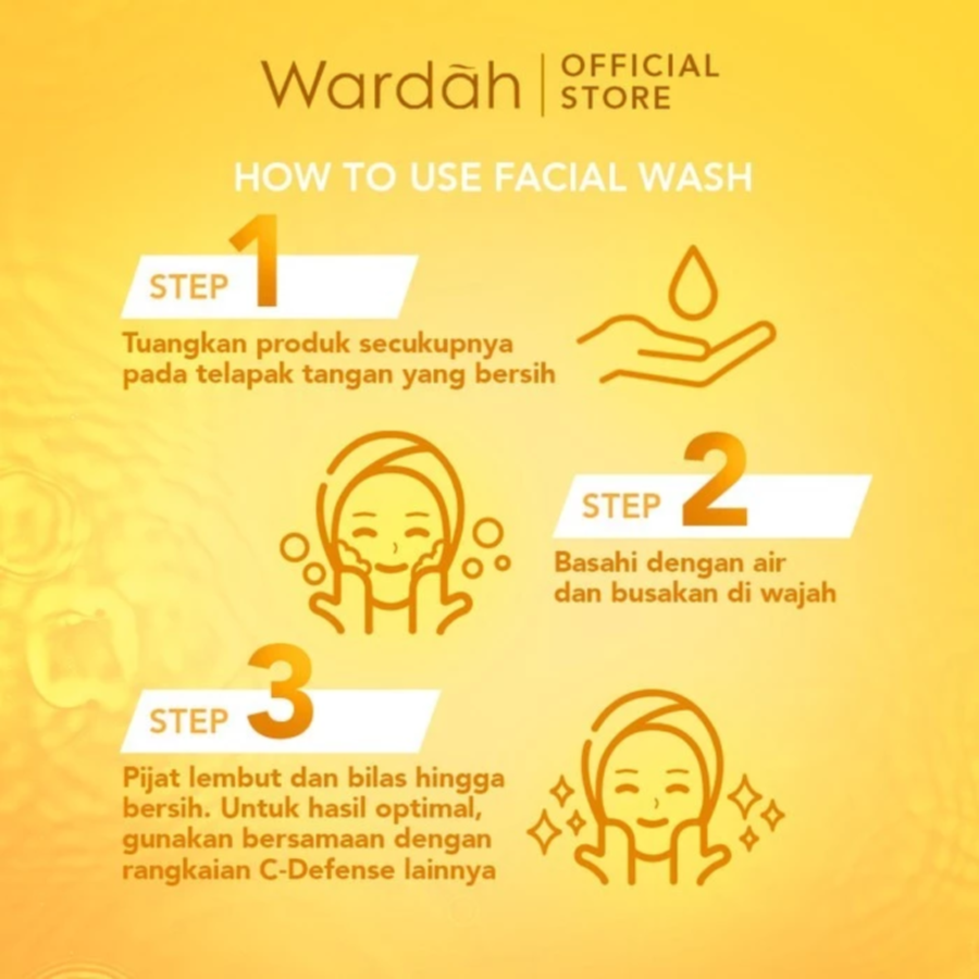 Wardah C-Defense Vitamin C + Panthenol Anti-Pollution Radiant Creamy Facial Wash 100ml