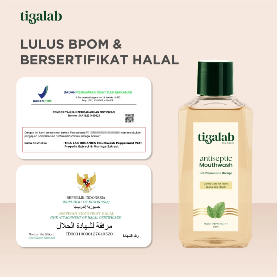 Tiga Lab Organics Antiseptic Mouthwash Peppermint 250ml