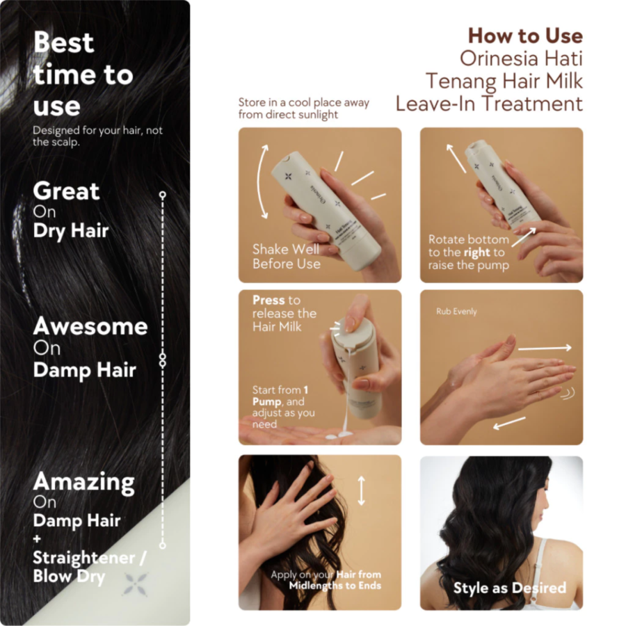 Orinesia Hati Tenang Hair Milk Leave In Treatment 45ml