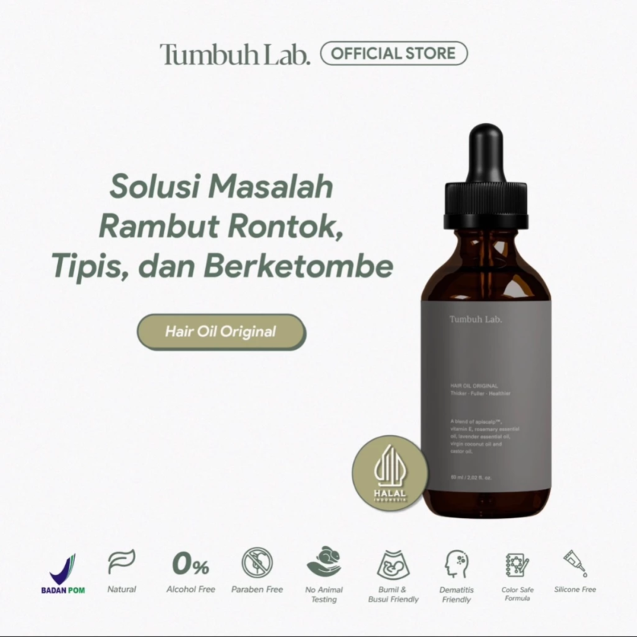 Tumbuh Lab Hair Oil Original New Formula Perawatan Rambut 60ml
