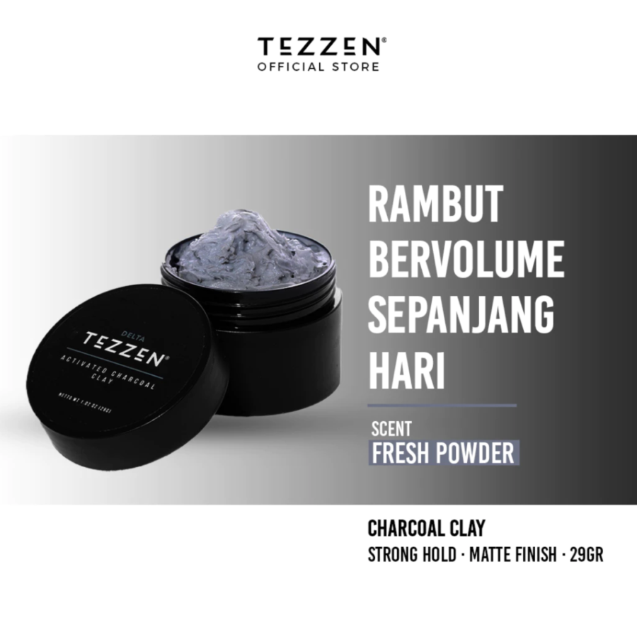 Tezzen Mini Delta Charcoal Penataan Rambut 29gram