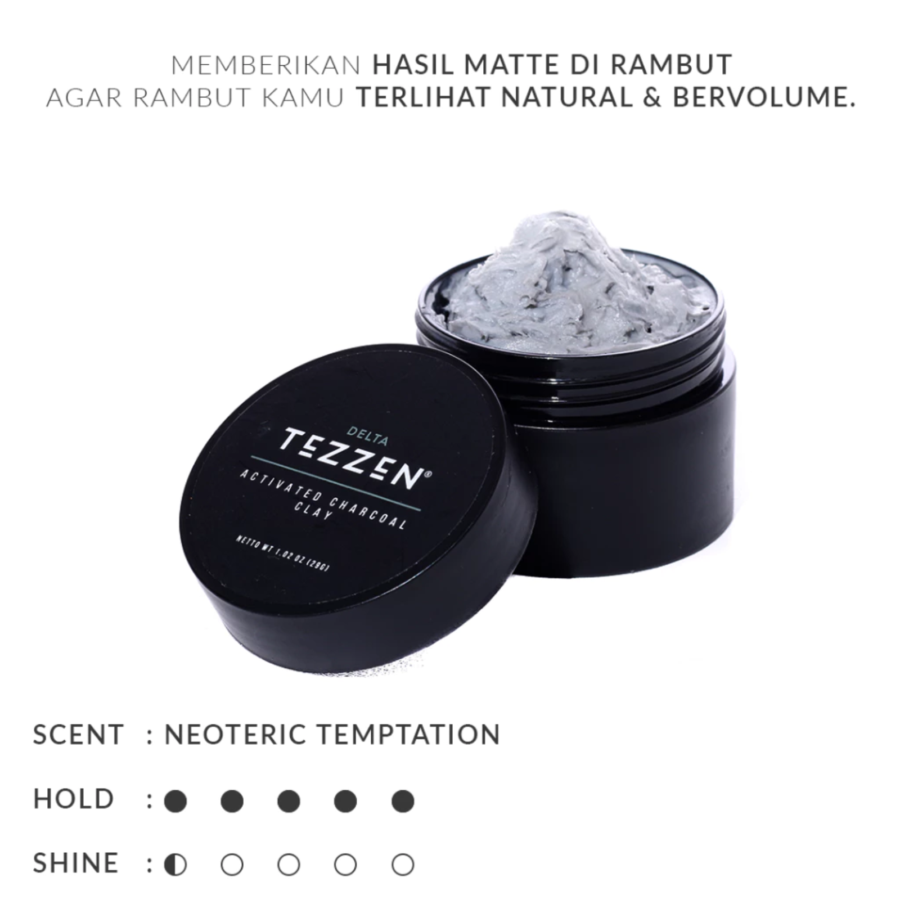 Tezzen Mini Delta Charcoal Penataan Rambut 29gram
