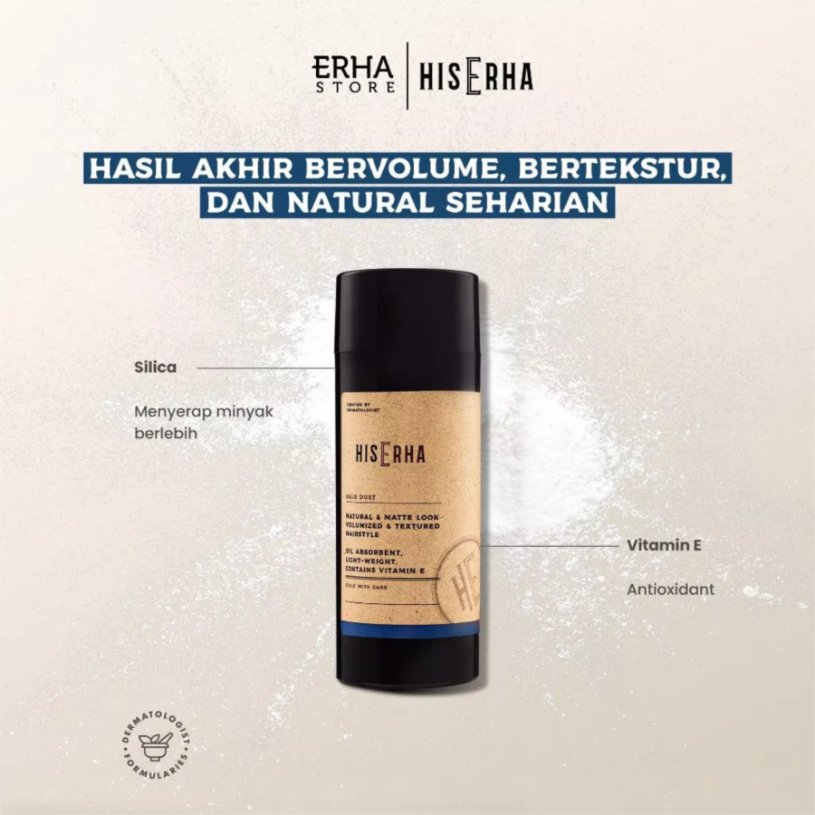 His Erha Hair Dust Hairstyling Pria 12gram