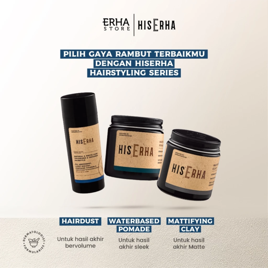 His Erha Hair Dust Hairstyling Pria 12gram