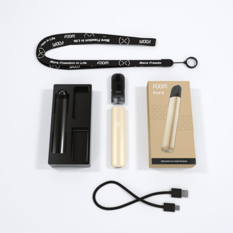 Foom Pod X Briliant Gold Rokok Elektrik 1pcs