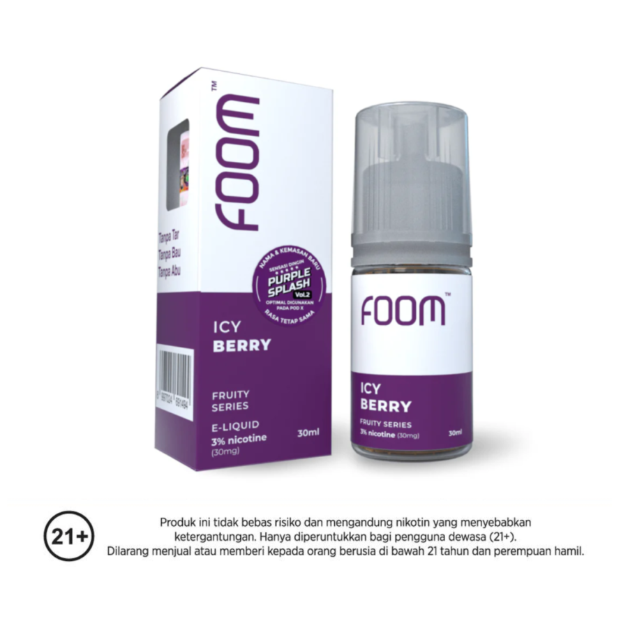 Foom Liquid Saltnic Icy Berry Rokok Elektrik 30ml