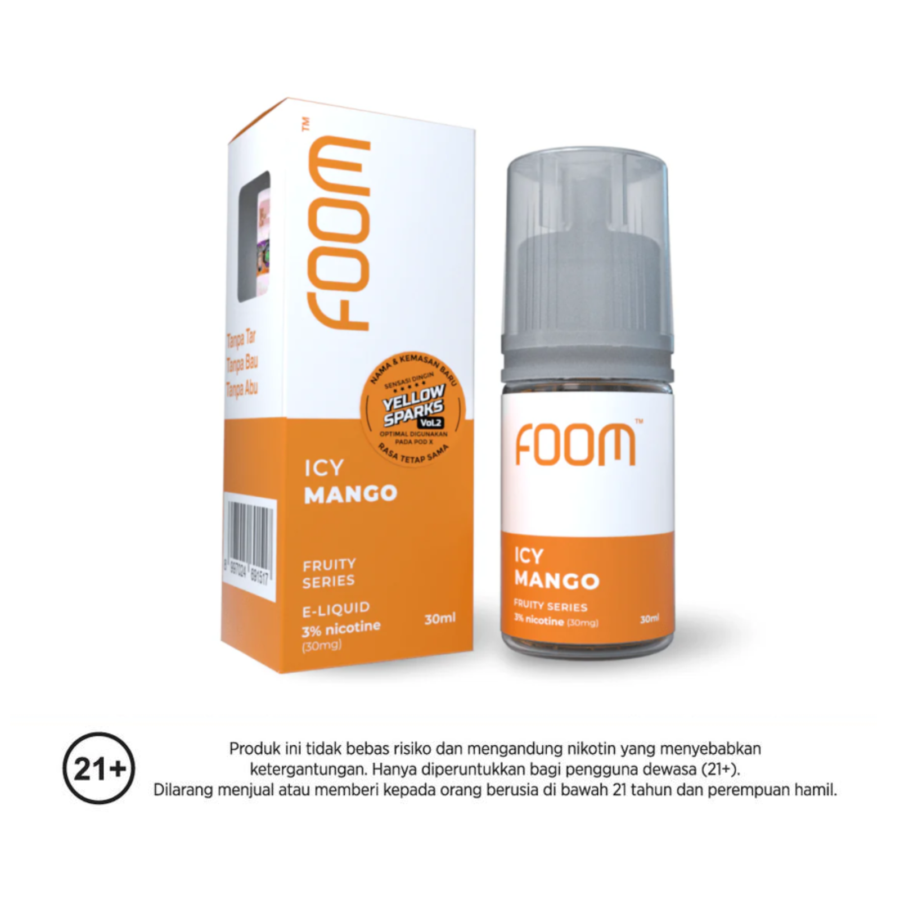 Foom Liquid Saltnic Icy Mango Rokok Elektrik 30ml